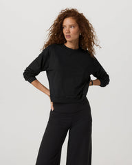 Halo Modern Crew Women's Black Heather Sweatshirt | Vuori Outlet