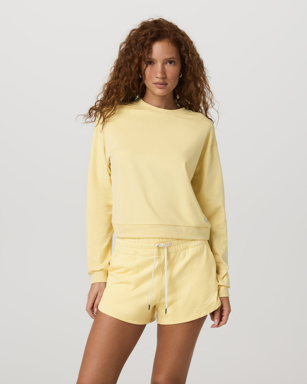 Halo Modern Crew Lemon Snap Heather Lounge Sweatshirt | Vuori