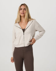Halo Full Zip Hoodie Women's Ecru Heather Hoodie | Vuori Sale