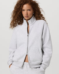 Restore Double Zip Sweatshirt Pale Grey Heather Full-Zip | Vuori Clothing