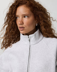 Restore Double Zip Sweatshirt Pale Grey Heather Full-Zip | Vuori Clothing
