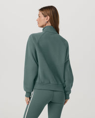 Restore Double Zip Sweatshirt Agate Green Full-Zip Fleece | Vuori
