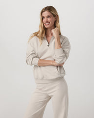 Granite Half Zip Women's Oatmeal Heather Sweatshirt | Vuori Outlet