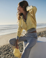 Restore Mini Full Zip Hoodie Lemon Snap Oversized Hoodie | Vuori Clothing