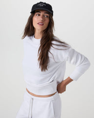 Sedona Weekender Crew Women's White Pullover | Vuori