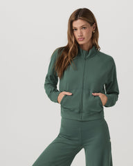 Halo Mini Track Jacket Women's Agate Green Cropped Zip-Up | Vuori Clothing