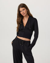 Compose Full Zip Hoodie Women's Black Zip-Up Jacket | Vuori