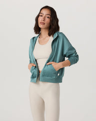 Halo Full Zip Hoodie Women's Bluegrass Heather Hoodie | Vuori Outlet