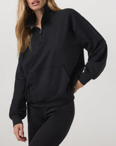 Granite Half Zip Black Heather Pullover Sweatshirt | Vuori Discount