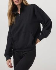 Granite Half Zip Black Heather Pullover Sweatshirt | Vuori Discount