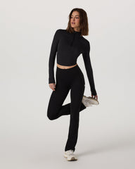 Studio Half Zip Women's Black Workout Jacket | Vuori