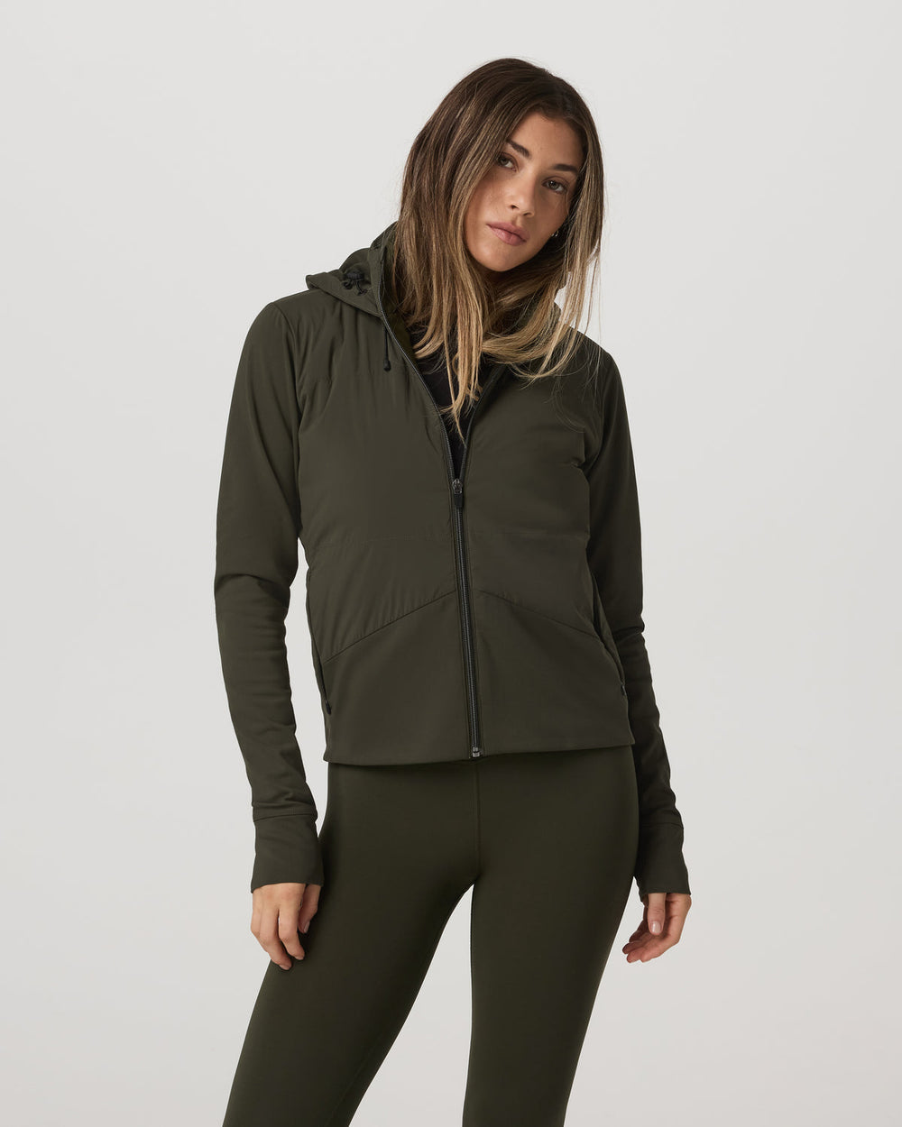 Chilled Out Full Zip Women's Olive Training Jacket | Vuori On sale
