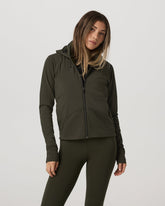 Chilled Out Full Zip Women's Olive Training Jacket | Vuori On sale