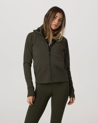Chilled Out Full Zip Women's Olive Training Jacket | Vuori On sale