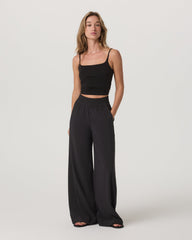 Villa Wideleg Black Lightweight Wide Leg Pants | Vuori Outlet