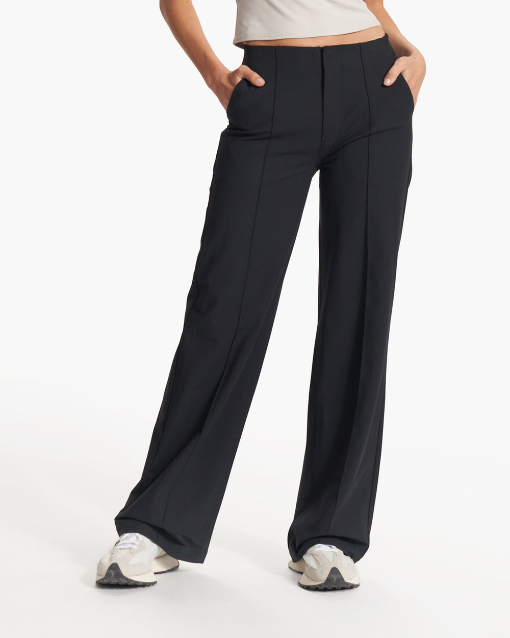 Women's Meta Wideleg Black Tailored Pants | Vuori US