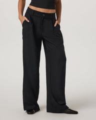 Trestles Twill Wideleg Women's Black Trouser Pants | Vuori Outlet