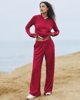 Waffle Wideleg Pant Women's Strawberry Waffle Knit Pant | Vuori Clothing