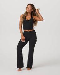 Inversion Rib Slim Flare Women's Black Slim Flare Leggings | Vuori Sale