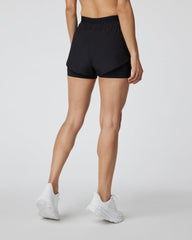 Luna Short Women's Black 2 in 1 Running Shorts | Vuori Clothing