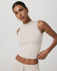 Halo Muscle Tank Women's Ecru Heather Tank Top | Vuori Clothing
