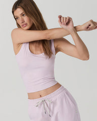 Halo Essential Scoop Tank Lilac Breeze Heather Tank Top | Vuori Discount