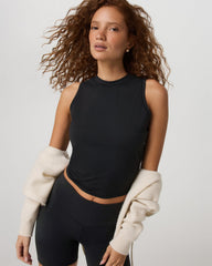 Halo Muscle Tank Women's Solid Black Tank Top | Vuori On sale