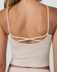 Halo Cami Women's Ecru Heather Performance Knit Top | Vuori Online