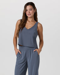 Villa Cropped Tank Azure | Vuori For sale