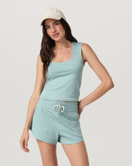 Halo Scoop Tank Women's Sea Spray Heather Tank Top | Vuori Online