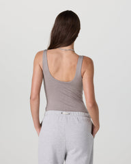 Sleeveless Halo Bodysuit Cobblestone Heather | Vuori Online