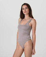 Sleeveless Halo Bodysuit Cobblestone Heather | Vuori Online