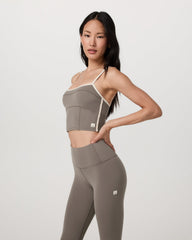 Vuori AllTheFeels™ Corset Tank Women's Smokey Taupe Top | Vuori Outlet