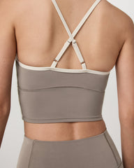Vuori AllTheFeels™ Corset Tank Women's Smokey Taupe Top | Vuori Outlet