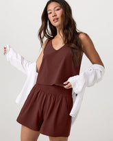 SL Villa Cropped Tank Women's Burnt Sienna Tank Top | Vuori Outlet