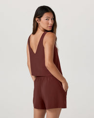 SL Villa Cropped Tank Women's Burnt Sienna Tank Top | Vuori Outlet