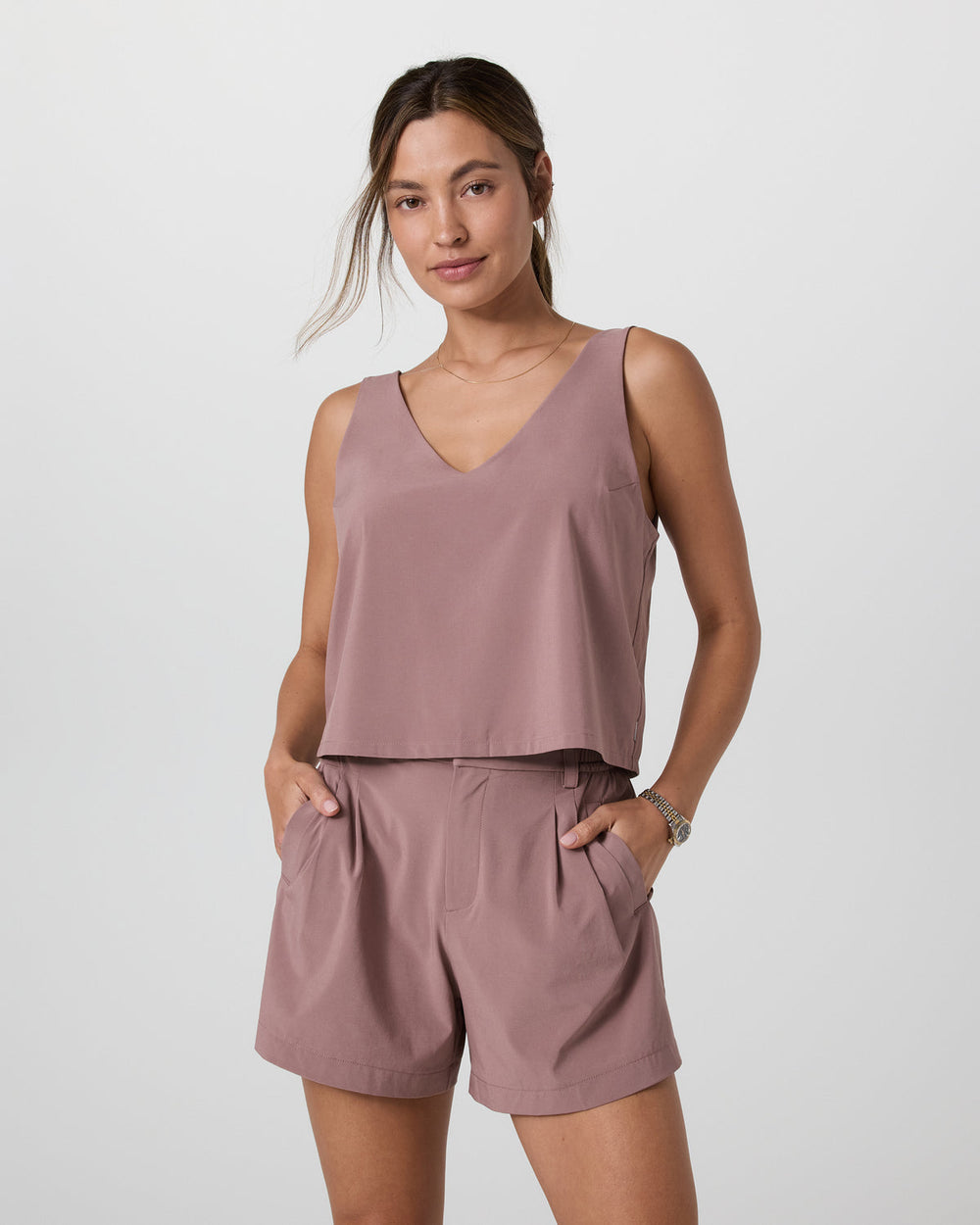 Villa Cropped Tank Zion Rose | Vuori
