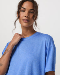 Energy Tee Long Women's Riviera Blue Heather Tee Shirt | Vuori For sale