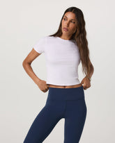 Pose Fitted Tee White Rib Knit Tee Clothing | Vuori Discount