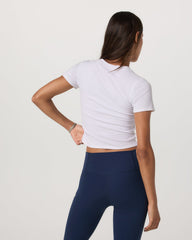 Pose Fitted Tee White Rib Knit Tee Clothing | Vuori Discount