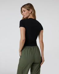 Feather Baby Tee Women's Black Fitted Tee | Vuori Online