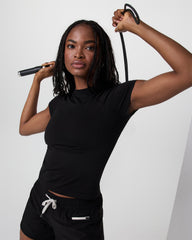 Short Sleeve Seamless Surge Tee Black | Vuori Outlet