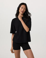 Short Sleeve Maven Oversized Tee Women's Black T-Shirt | Vuori US