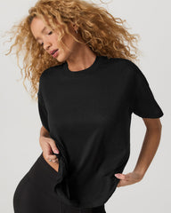 Energy Long Tee Women's Black Heather Fitness Tee Shirt | Vuori Clothing
