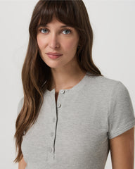 Women's Short Sleeve Waffle Baby Tee Light Heather Grey | Vuori Online