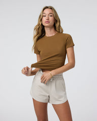 Feather Baby Tee Women's Rum Fitted Tee | Vuori Outlet