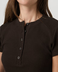 Short Sleeve Waffle Baby Tee Women's Dark Java T-Shirt | Vuori