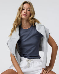 Pose Fitted Tee Women's Azure Rib Top | Vuori On sale