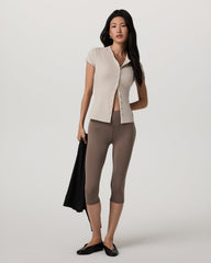 Short Sleeve Pose Button Up Women's Mushroom Crewneck | Vuori Online