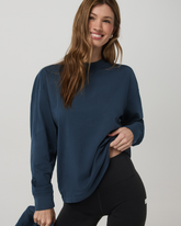 Long Sleeve Heavyweight Cotton Tee Ocean Blue Tee Shirt | Vuori Sale